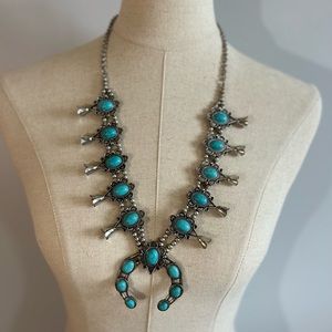 FAUX Turquoise Squash blossom